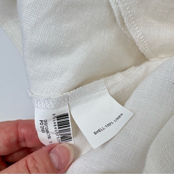 Dissh White 100% Linen Mini Dress Bow Size 6 $200 Pocket Wedding Bachelorette - Picture 8 of 9